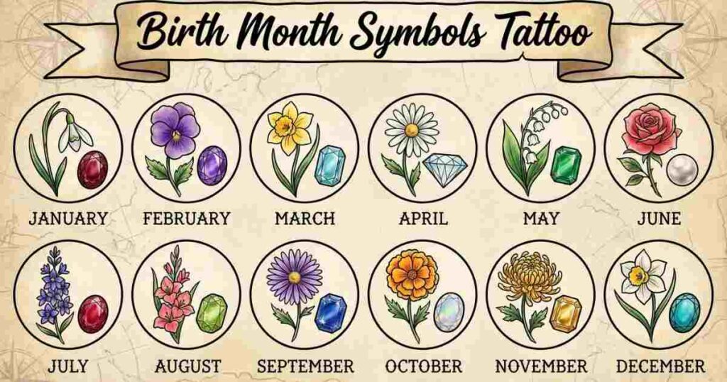 Birth Month Symbols Tattoo