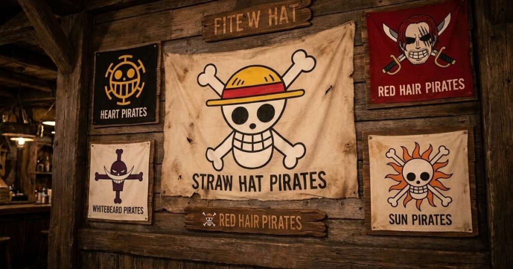 One Piece Flag Symbols and Pirate Crew Logos