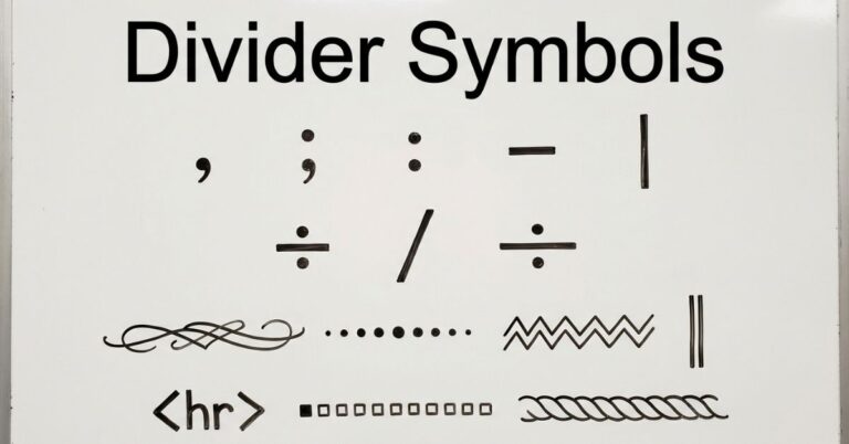 Divider Symbols